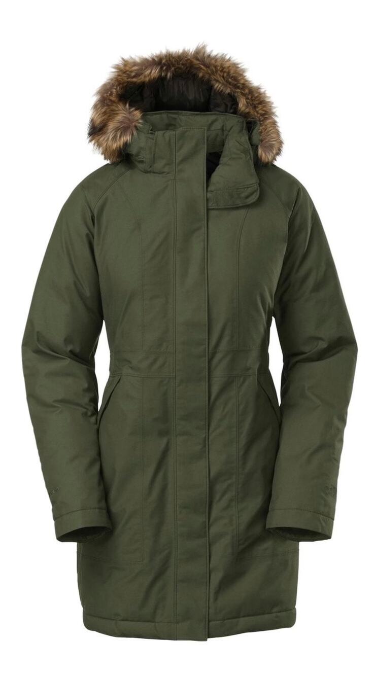 The North Face Women’s Arctic Parka XL Olive Green Faux Fur Hood Down Coat